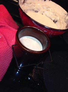 The is the final division. Fill your crock with starter and refrigerate.